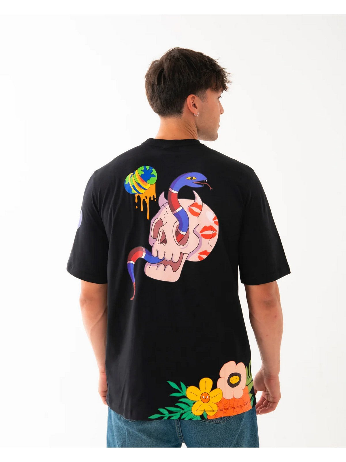 SPRAYGROUND T-shirt Uomo WTF SKULL VOER T-SHIRT SP861BLK BLACK gioboutiqueweb