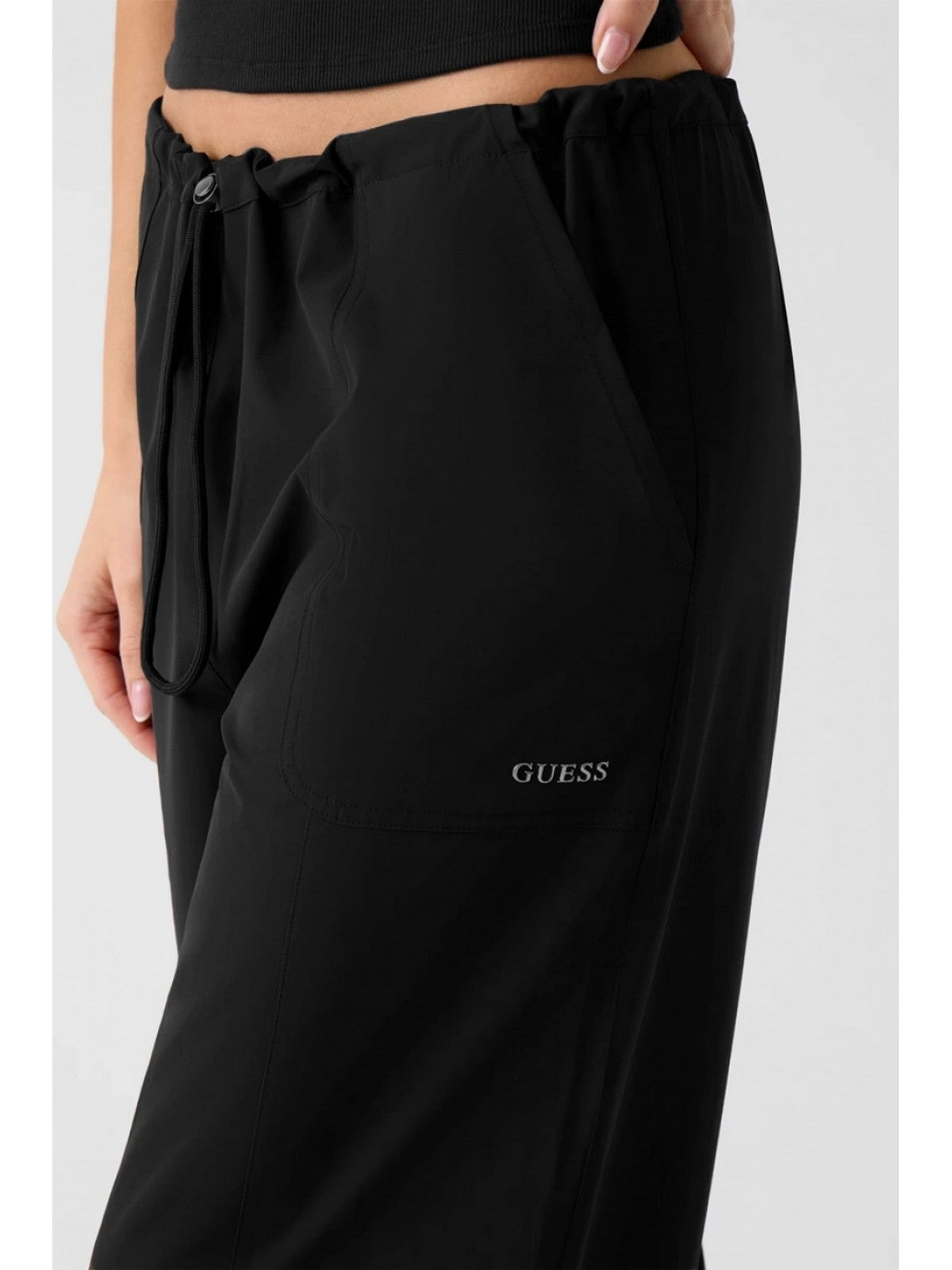 GUESS SPORT Pantalone Donna NAT CARGO PANTS V6RB16 WL232 JBLK Jet Black A996