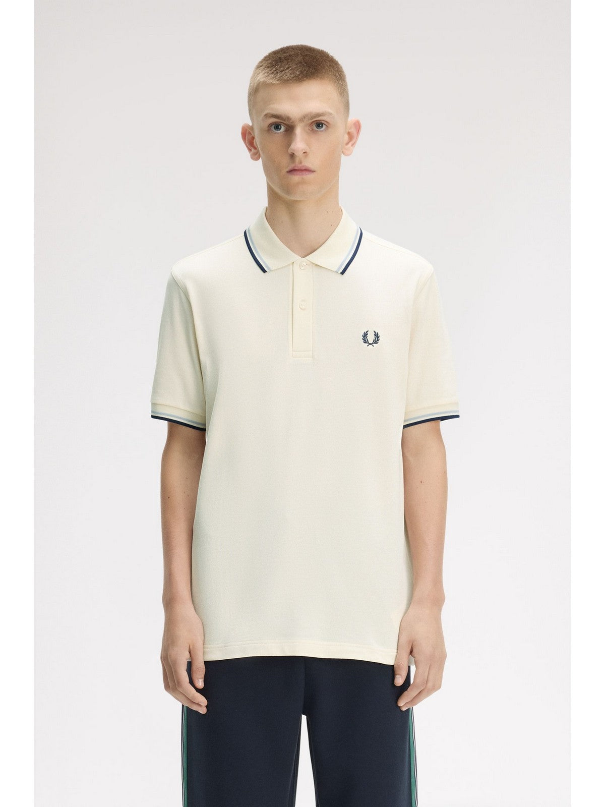 FRED PERRY Polo Uomo FP-M3600P 94B ECRU/DSKBL/FRNVY gioboutiqueweb