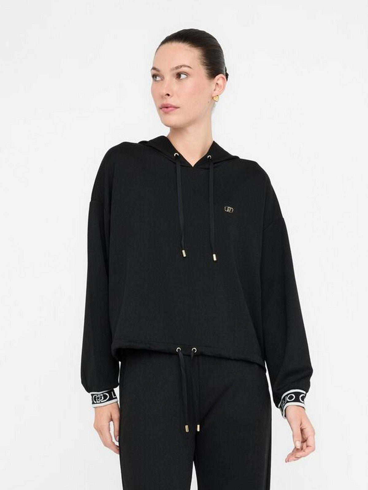 LIU JO SPORT Felpa Donna TF5285J4747 R9342 Nero/nero lux