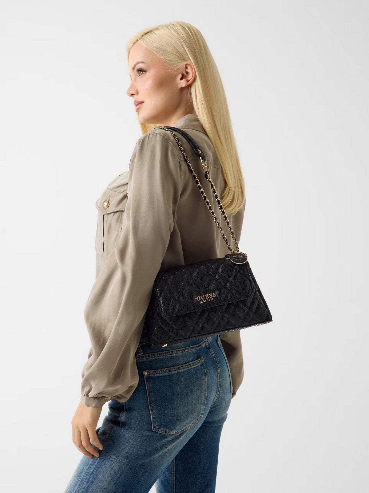 GUESS Borsa Donna ISEMAY CONVERTIBLE XBODY FLAP HWGG96 28210 BLA BLACK gioboutiqueweb