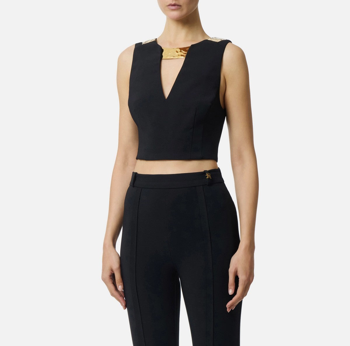 ELISABETTA FRANCHI Top Donna TO05061E2 110 Nero gioboutiqueweb
