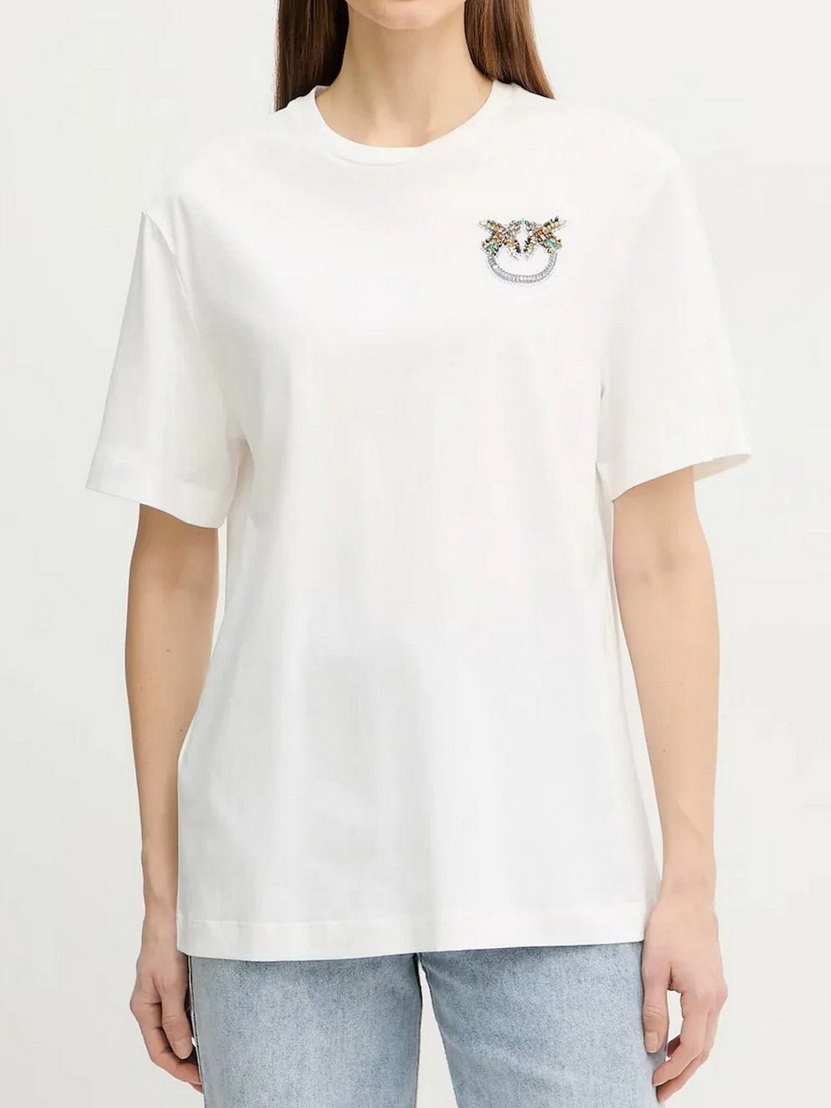 PINKO T-shirt Donna STREPITOSO T-SHIRT 105526-A33F Z05 BIANCO-BIANCANEVE gioboutiqueweb