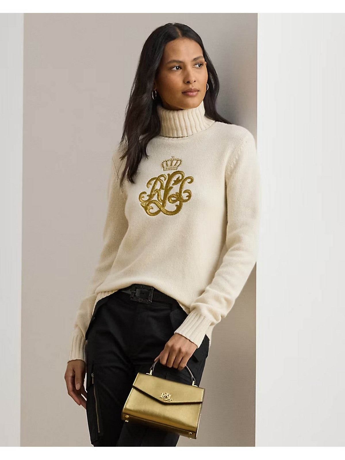 Lauren Ralph Lauren Maglione Dolcevita Woman Kexley-Long-Pullover 200979687 002 Mascarpone Cream