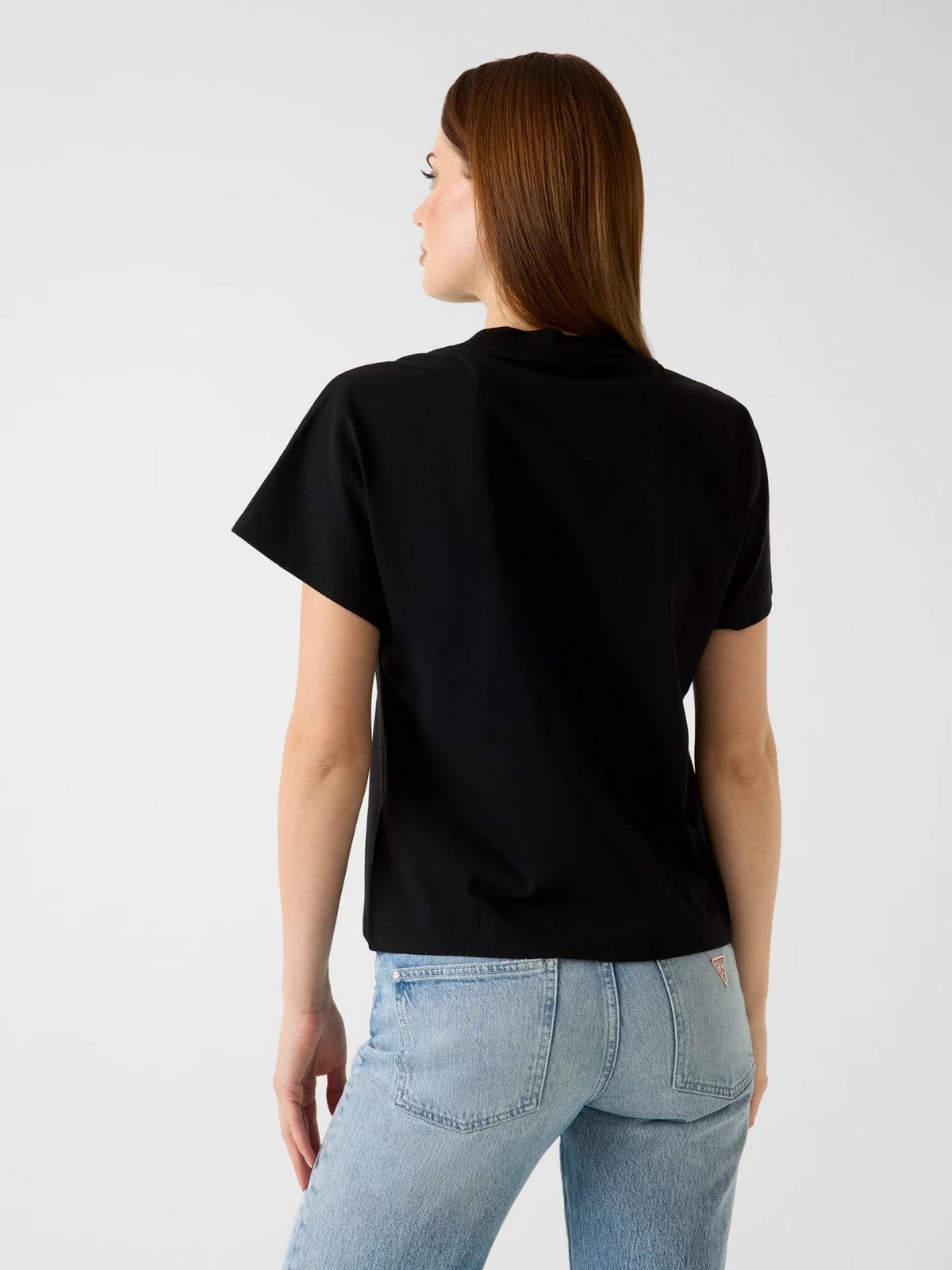 GUESS T-shirt Donna SS CN POPCORN TEE W6RI28 I3Z14 JBLK Jet Black A996