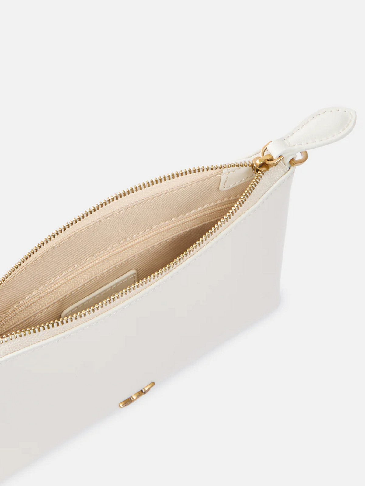 PINKO Pochette Donna FLAT HORIZONTAL MINI VITELLO S 104277-A0F1 Z14Q BIANCO SETA-ANTIQUE GOLD gioboutiqueweb
