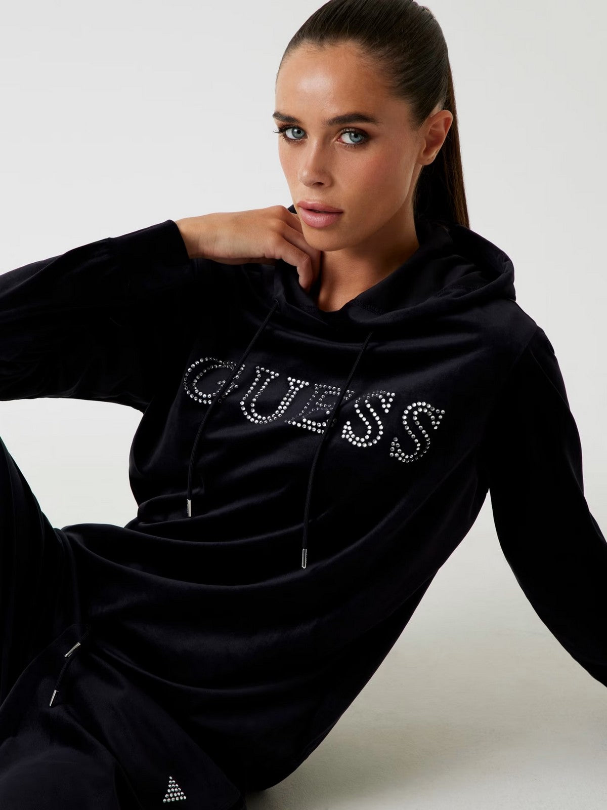 GUESS SPORT Felpa Donna V4RQ25 K0232 JBLK Jet Black A996
