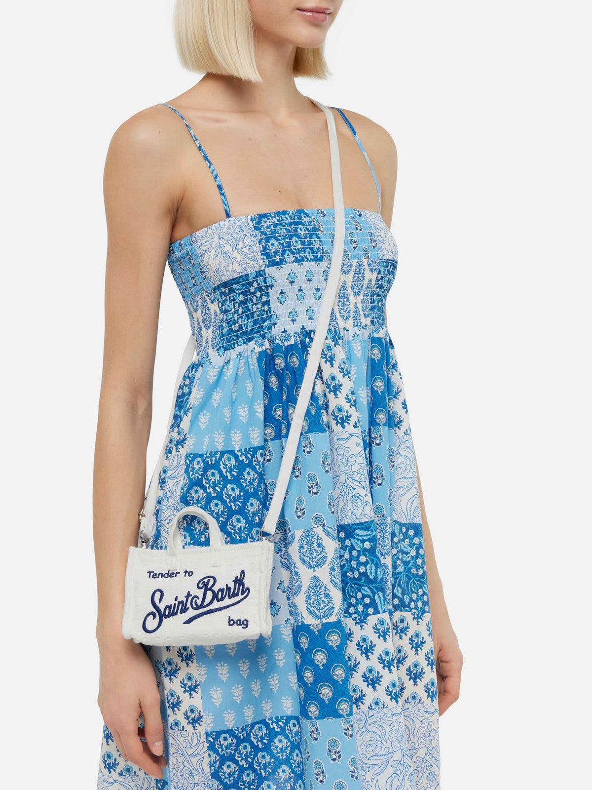 MC2 SAINT BARTH Pochette Donna PHONE BAG SANGALLO 00238L COTTON MINI FLOWERS EMBRY 01 EMB