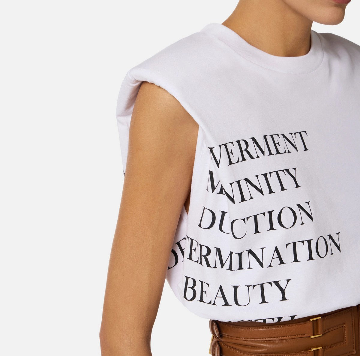ELISABETTA FRANCHI T-shirt Donna MA70P61E2 270 GESSO gioboutiqueweb