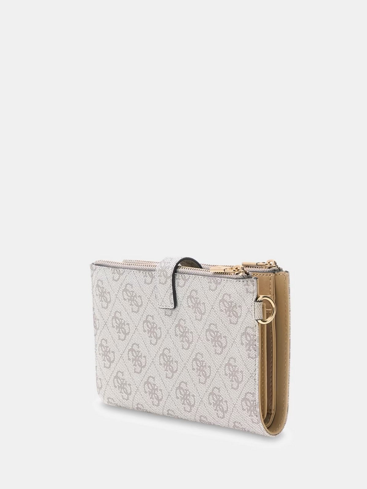 GUESS Portafoglio Donna LAUREL II SLG DBL ZIP ORGNZR SWSG74 59157 DKO DARK TAUPE LOGO gioboutiqueweb
