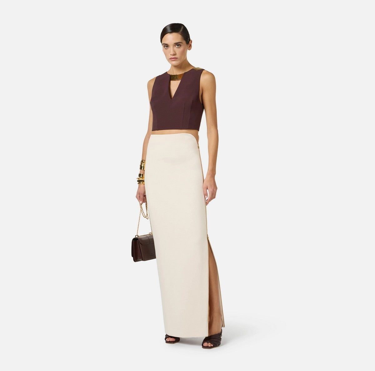 ELISABETTA FRANCHI Top Donna TO05061E2 644 CACAO