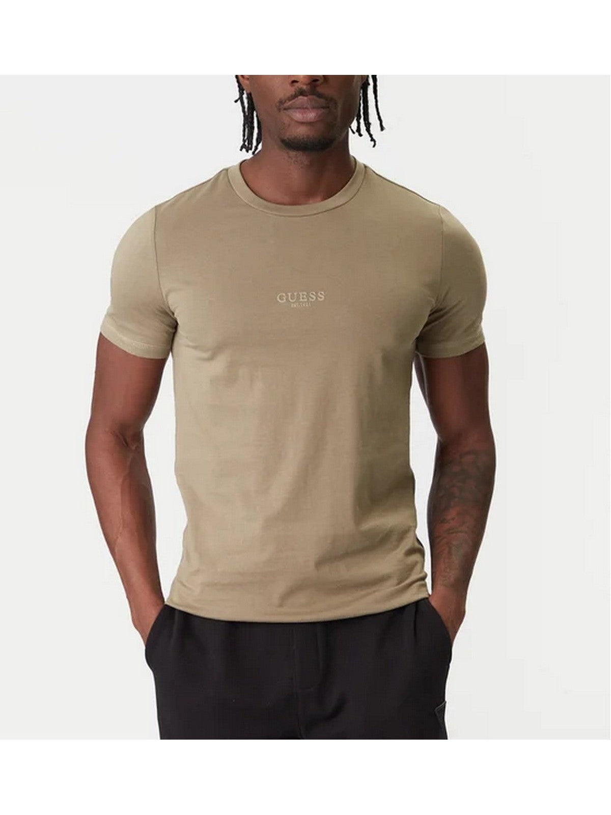 GUESS T-shirt Uomo AIDY CN SS TEE M2YI72 I3Z14 G1ED KHAKI WAY gioboutiqueweb