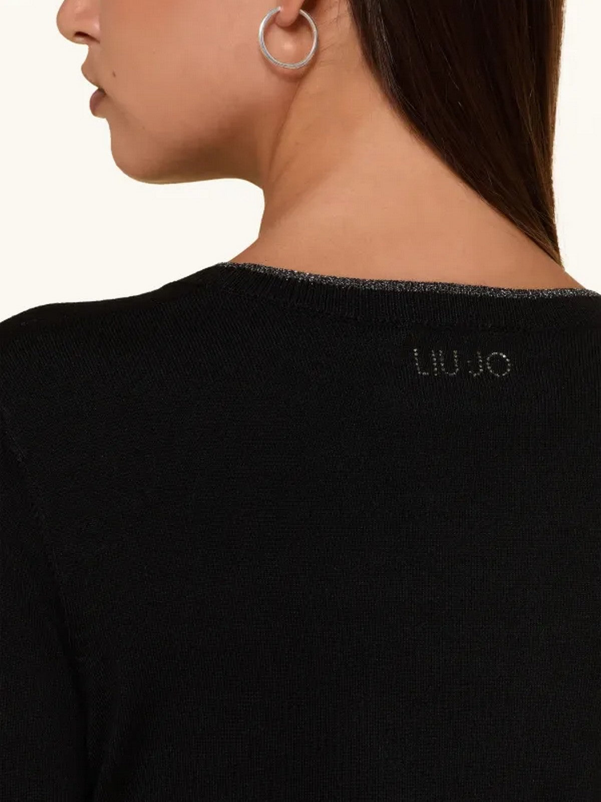 LIU JO WHITE Maglia Donna MF5226MS49I 22222 Nero gioboutiqueweb