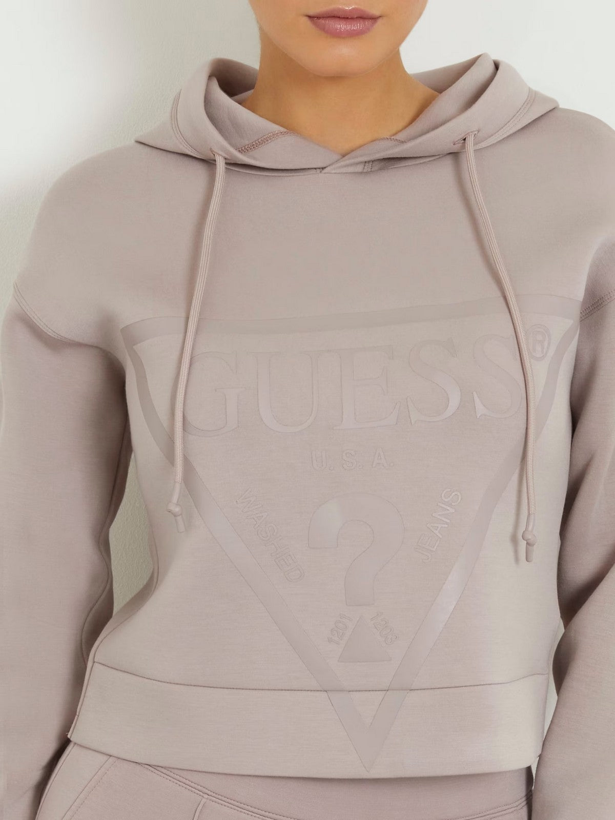 GUESS SPORT Felpa Donna NEW ALISA HOODED SWEATSHIRT V2YQ08 K7UW2 G4Q9 Rosa gioboutiqueweb