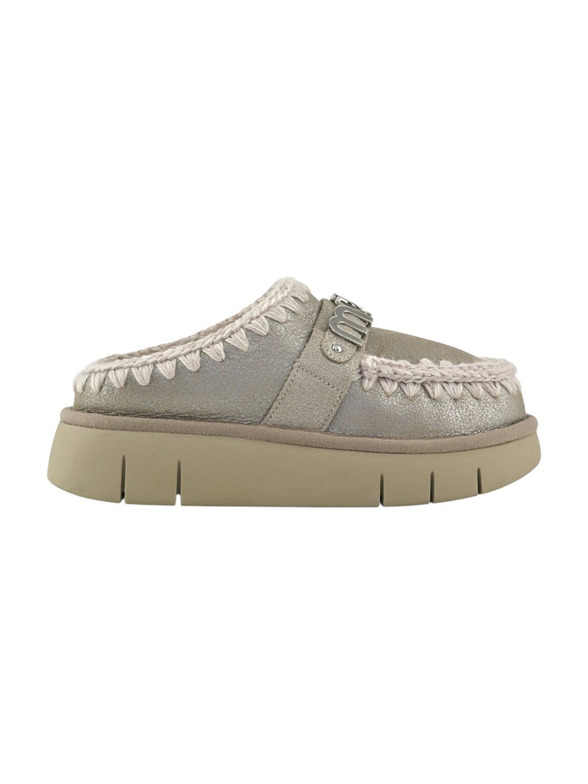 MOU Ciabatta Donna Bounce clog special leather - MU.FW531001B STME Stone Metalic gioboutiqueweb