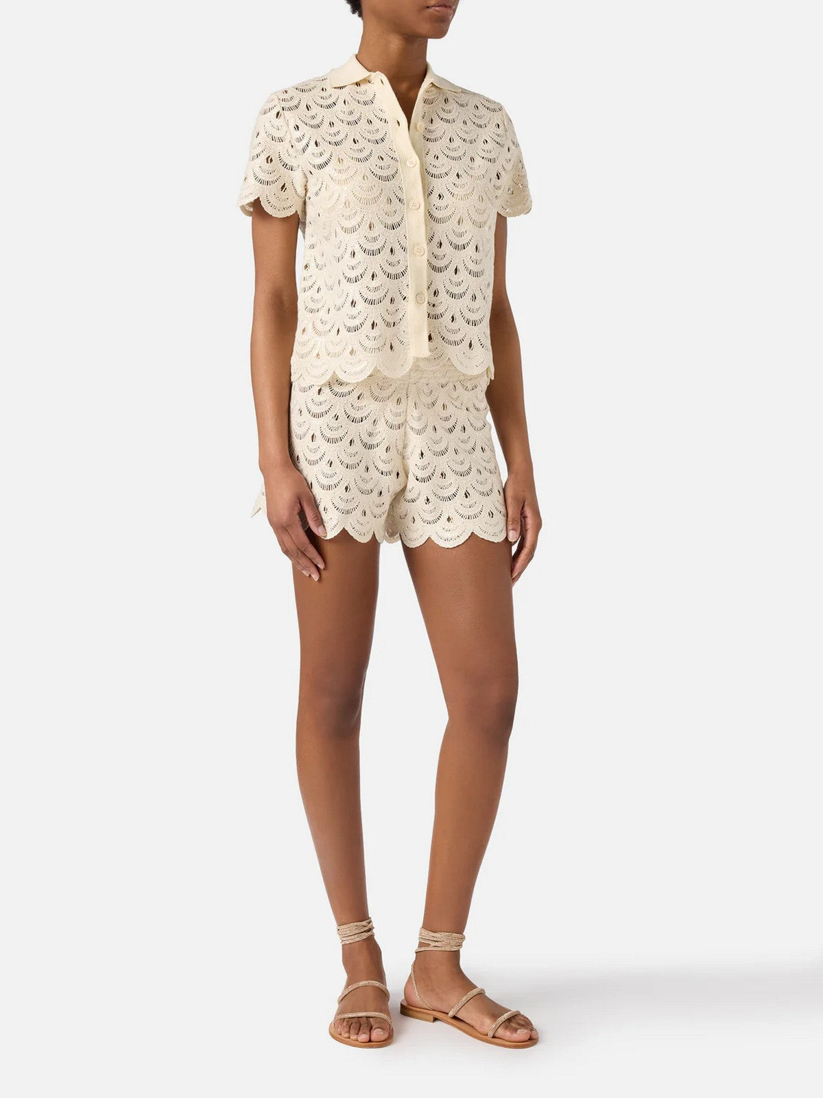 MC2 SAINT BARTH Polo Donna MONET 01719L CROCHET SHELL PAILLETTES 10