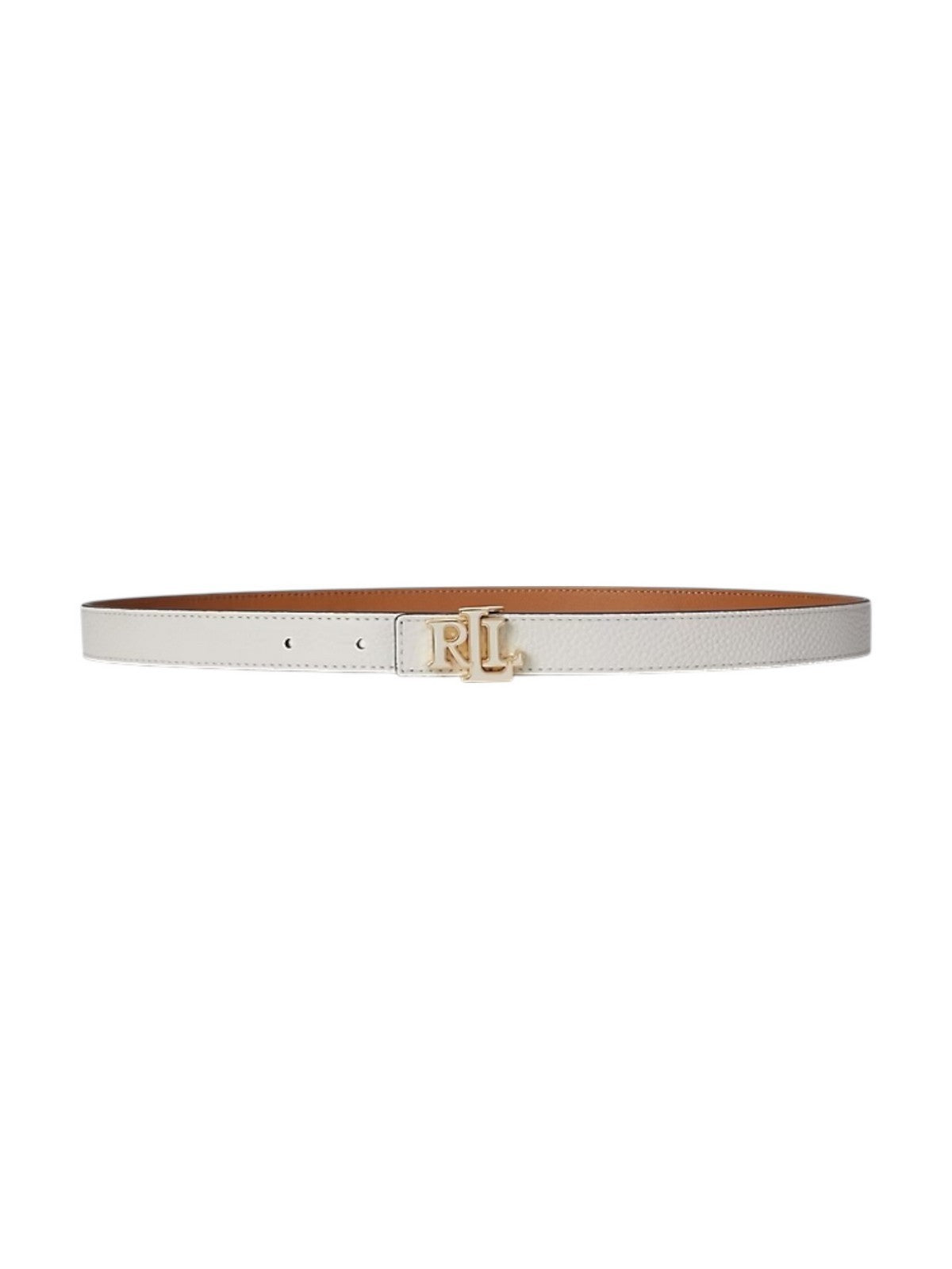 LAUREN RALPH LAUREN Cintura Donna REV LRL 20-BELT-SKINNY 412P04418 003 SOFT WHITE/CLASSIC CARAMEL gioboutiqueweb