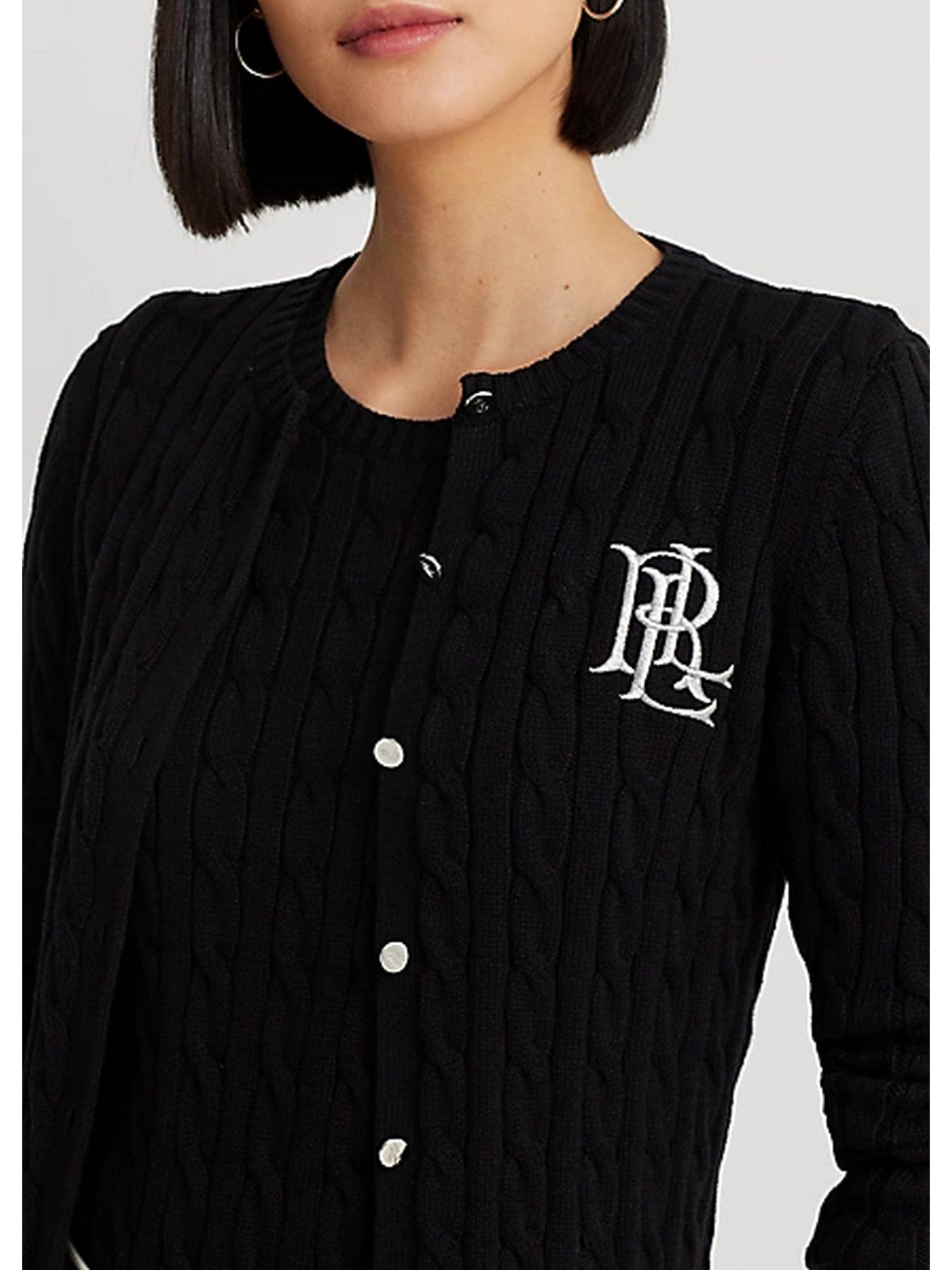 LAUREN RALPH LAUREN Cardigan Donna 200932225 003 BLACK gioboutiqueweb
