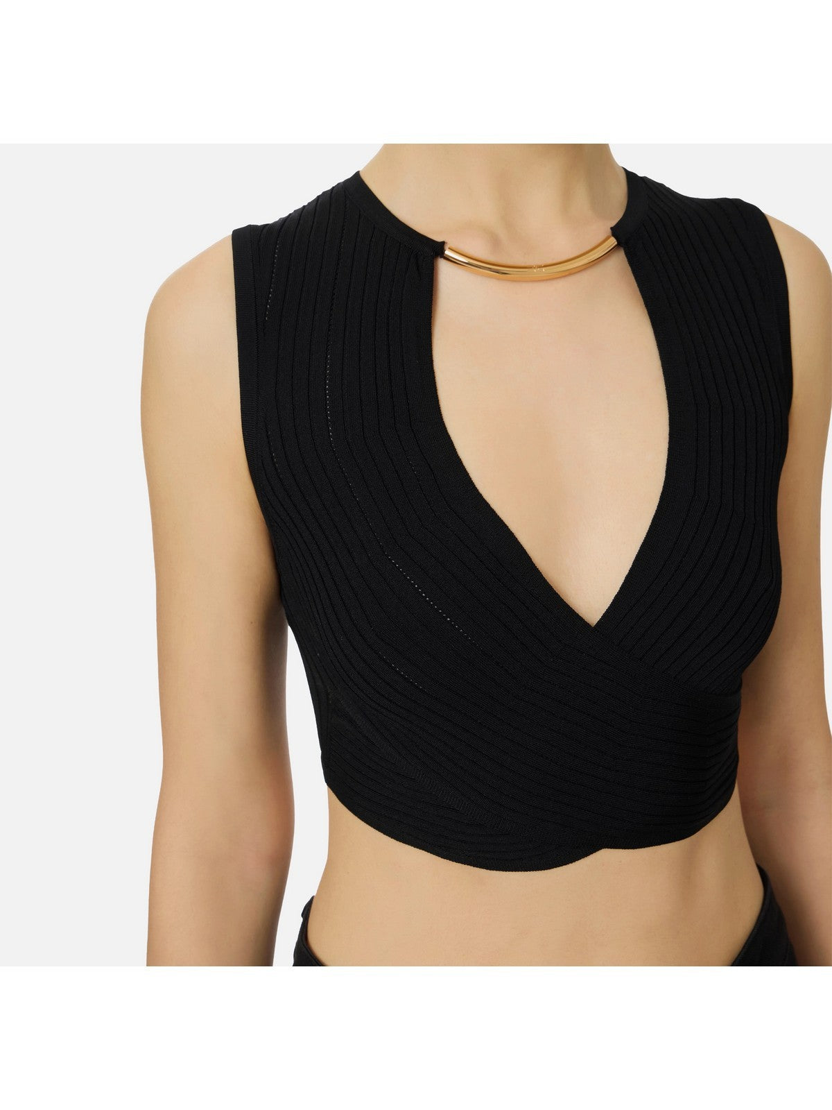 ELISABETTA FRANCHI Top Donna  TK76S61E2 110 Nero gioboutiqueweb