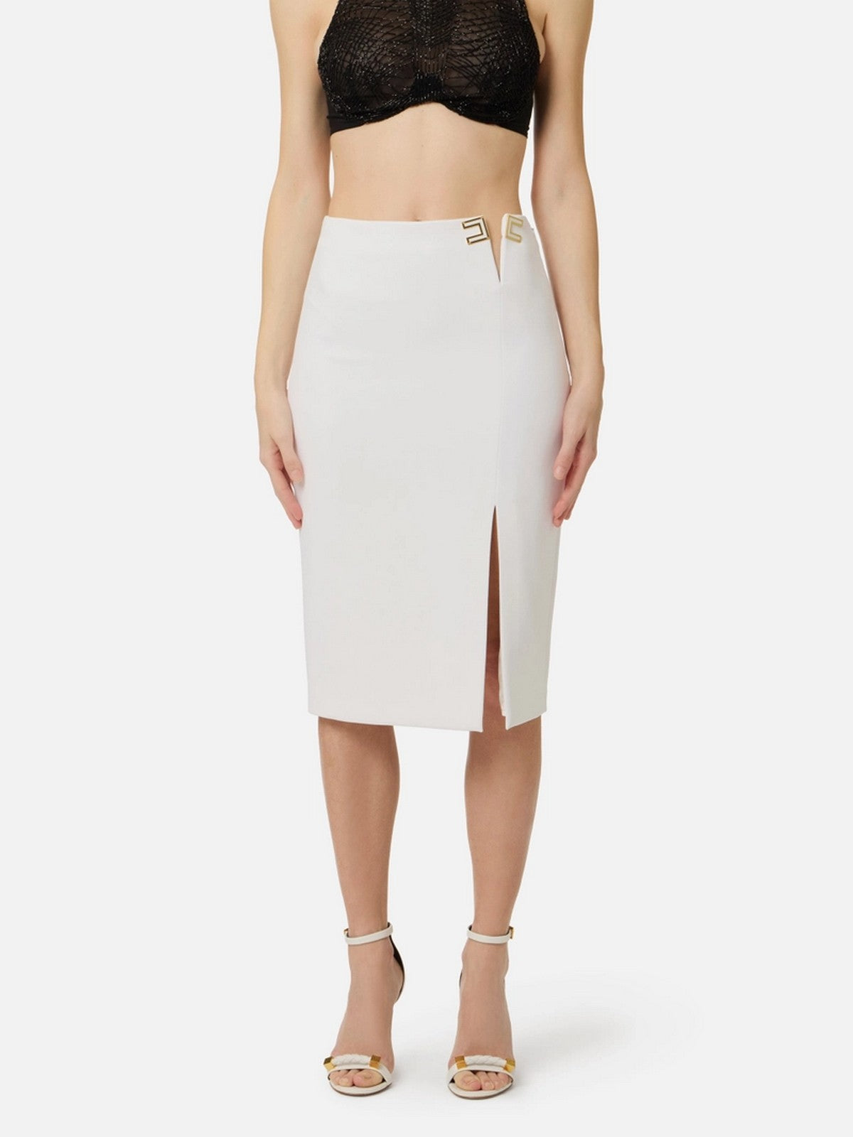 ELISABETTA FRANCHI Gonna Donna  GO14761E2 360 Avorio gioboutiqueweb