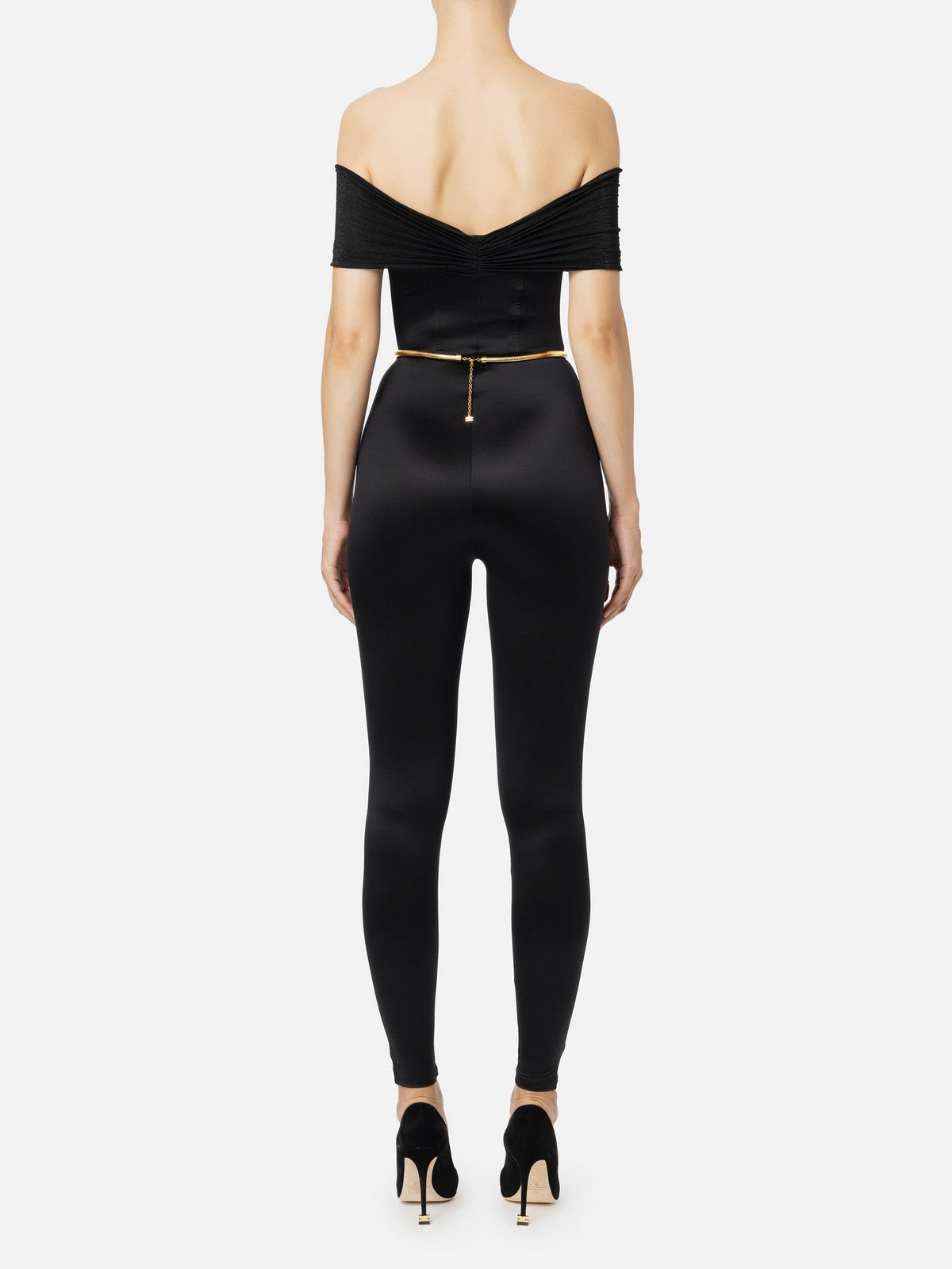 ELISABETTA FRANCHI Tuta Donna  TU01847E2 110 Nero gioboutiqueweb
