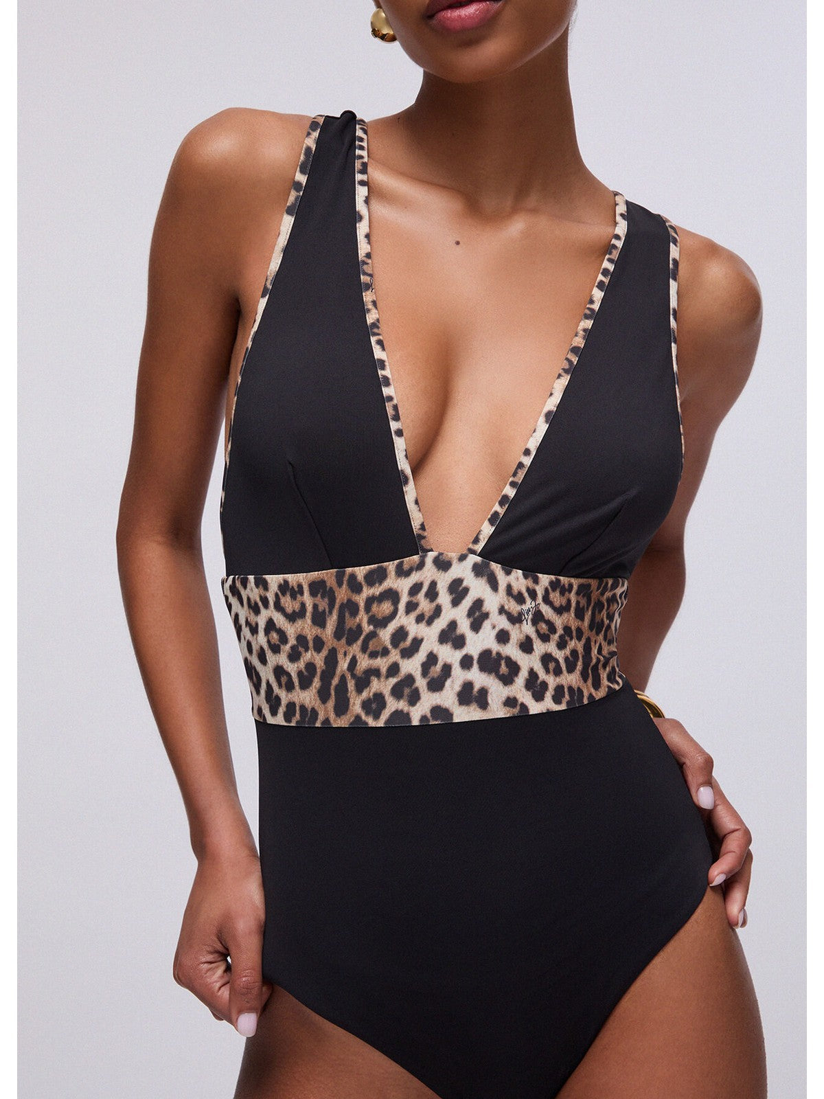 LIU JO BEACHWEAR Costume da bagno Donna  VA6008J6447 Y9908 Nero/animalier gioboutiqueweb