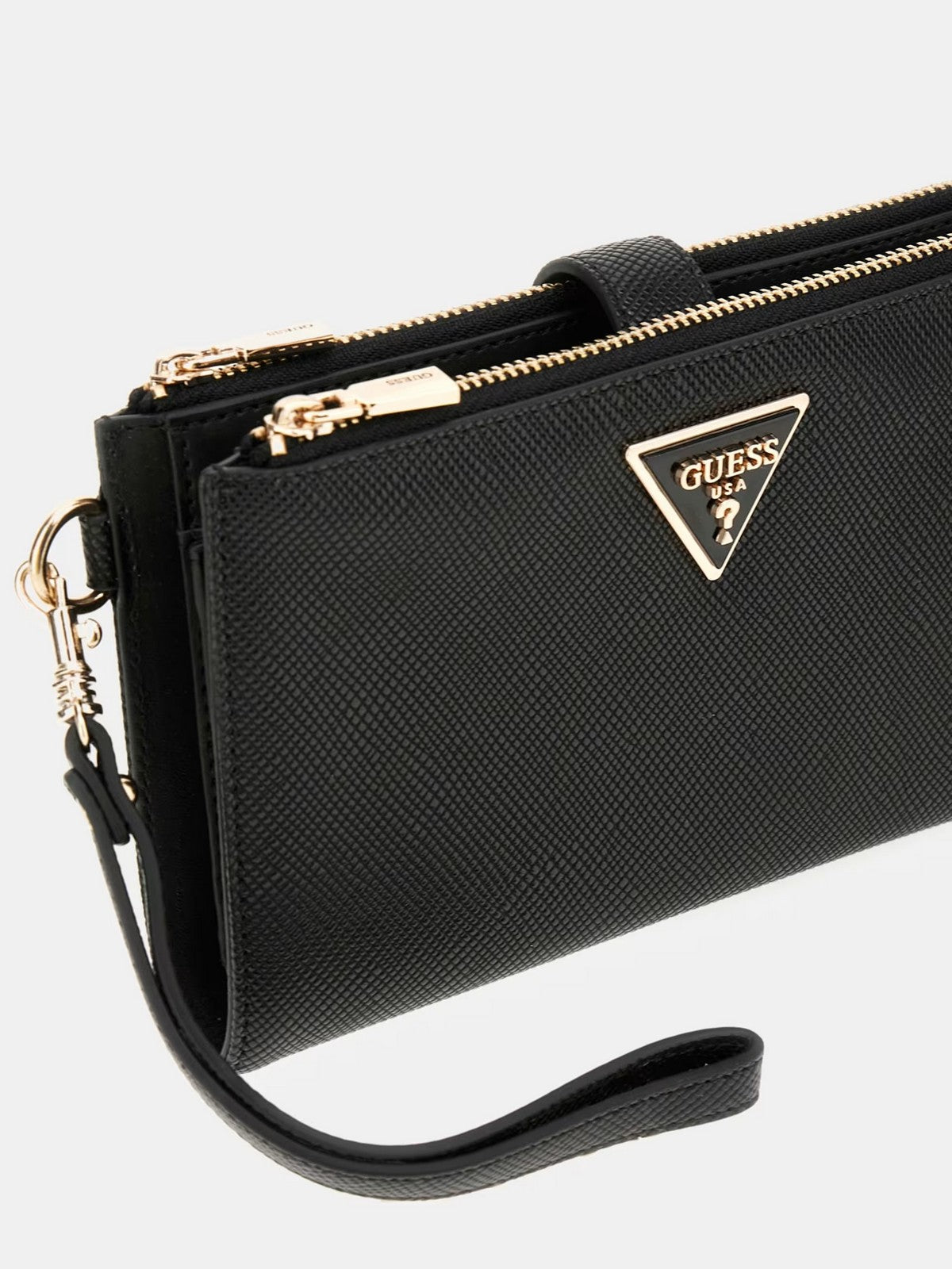 GUESS Portafoglio Donna LAUREL SLG DBL ZIP ORGANIZER SWZG85 00157 BLA Nero gioboutiqueweb