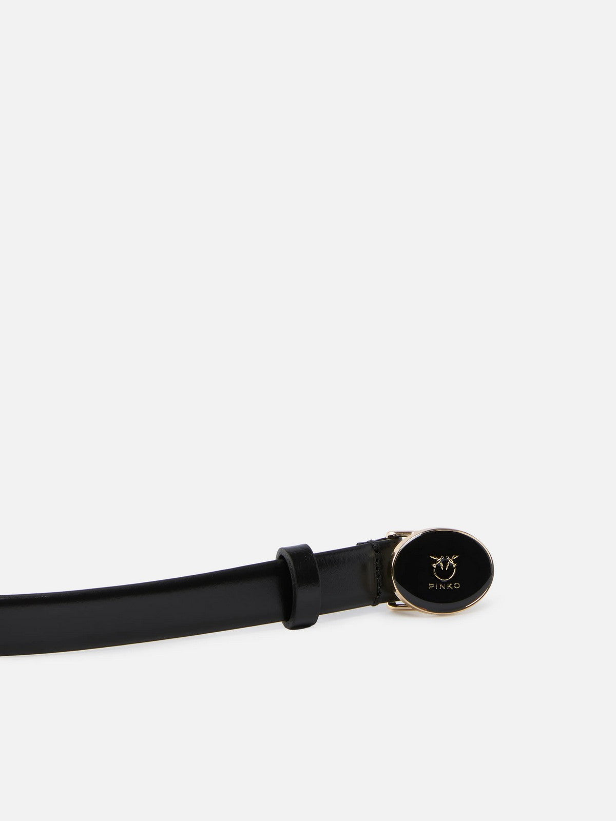 PINKO Cintura Donna ROUND ENAMEL H2 BELT.LOW VITEL 105466-A2QL Z99L NERO-LIGHT GOLD gioboutiqueweb