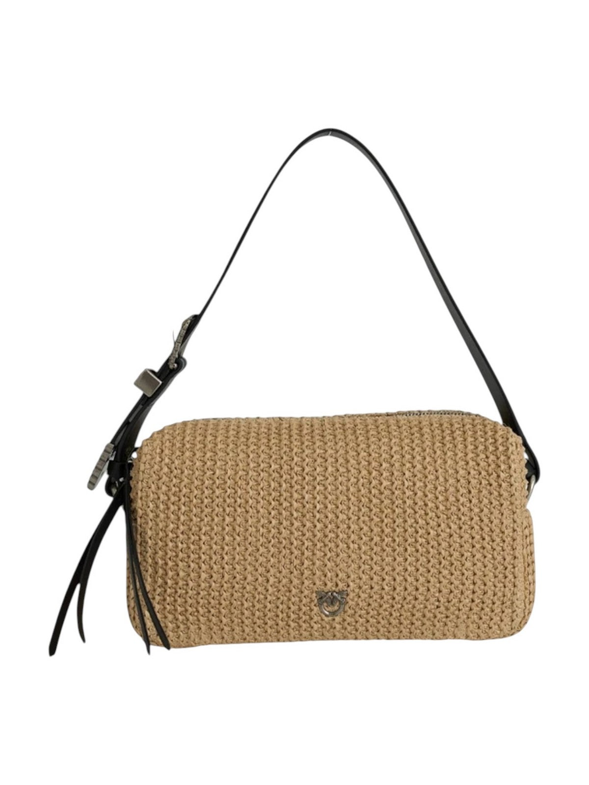 PINKO Borsa Donna BAULETTO TRITTICO RAFIA + VITE 106661-A391 HZ3O PAGLIA/NERO-OLD SILVER gioboutiqueweb