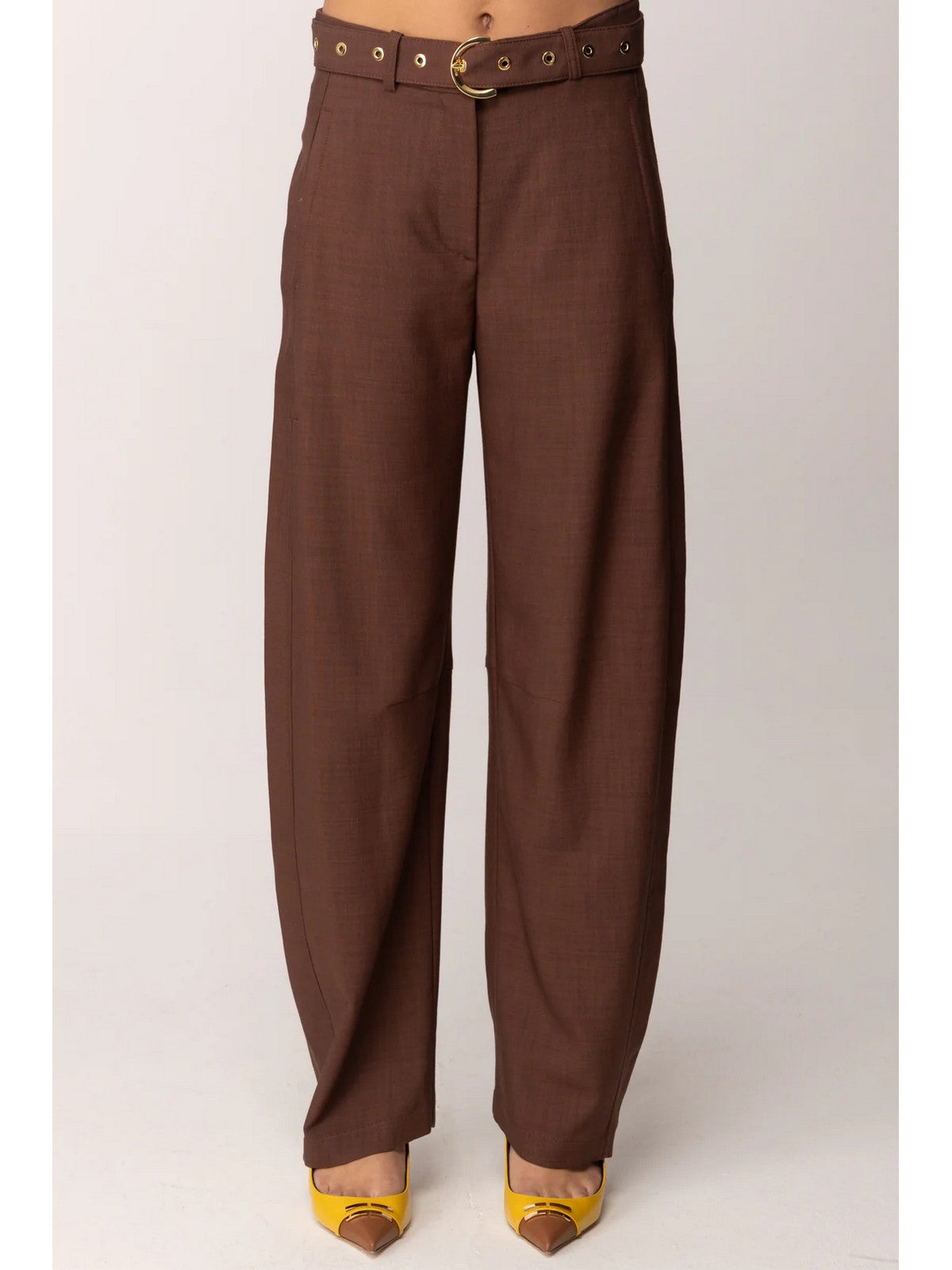 PINKO Pantalone Donna LEXY PANTALONE FRISOTTINO 106492-A2W6 L78 MARRONE TERRA X PIANTE gioboutiqueweb