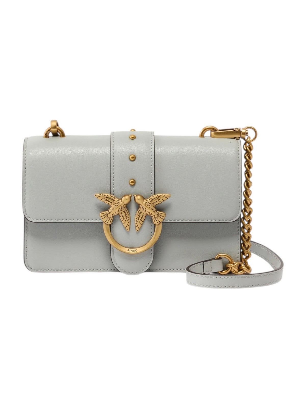 PINKO Borsa Donna LOVE ONE MINI ST. CL VITELLO S 105856-A0F1 K32Q GRIGIO PERLA-ANTIQUE GOLD gioboutiqueweb