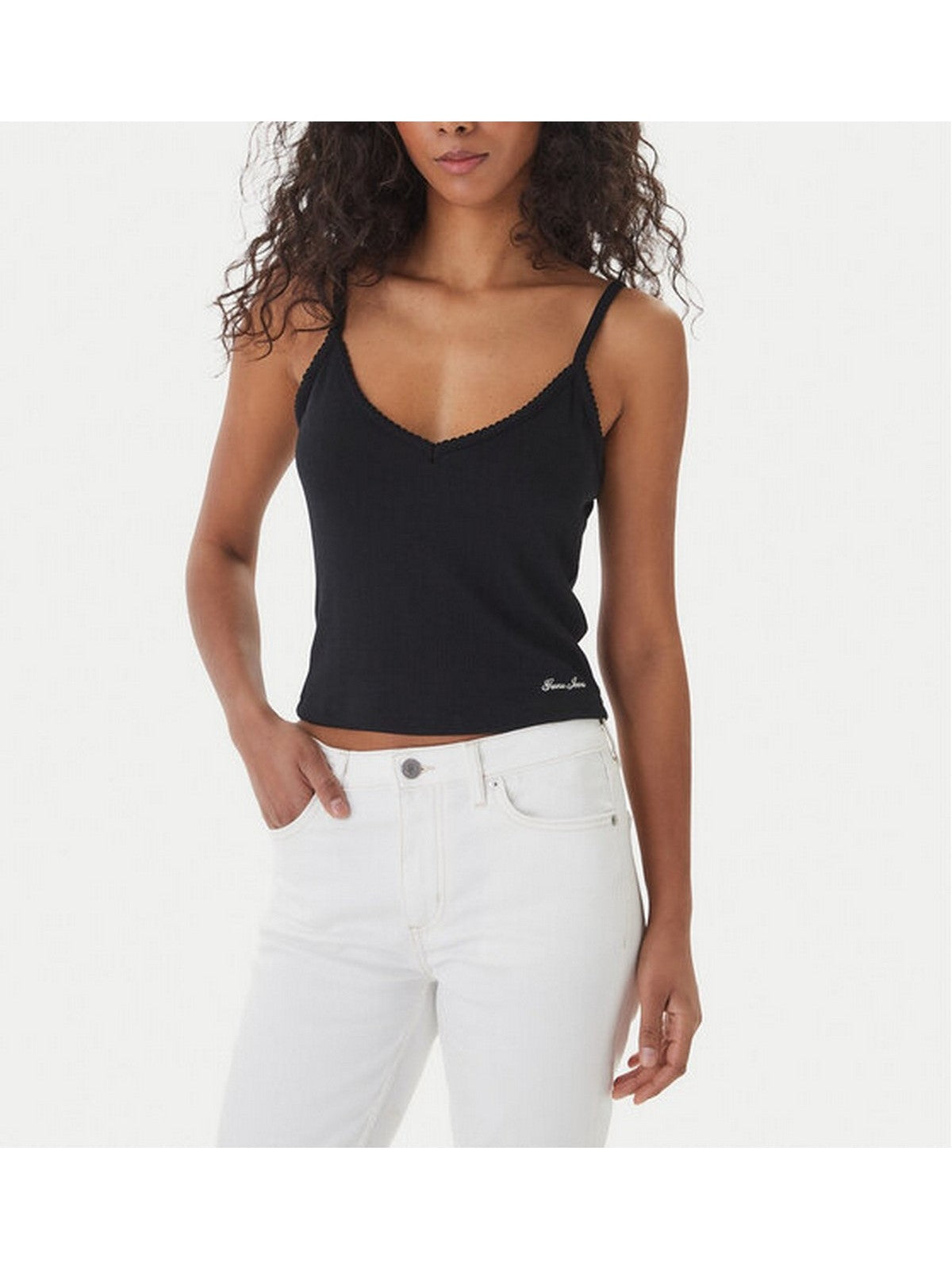 GUESS Top Donna GJ POINTELLE CAMI W6GPB5 KG372 JBLK Jet Black A996 gioboutiqueweb