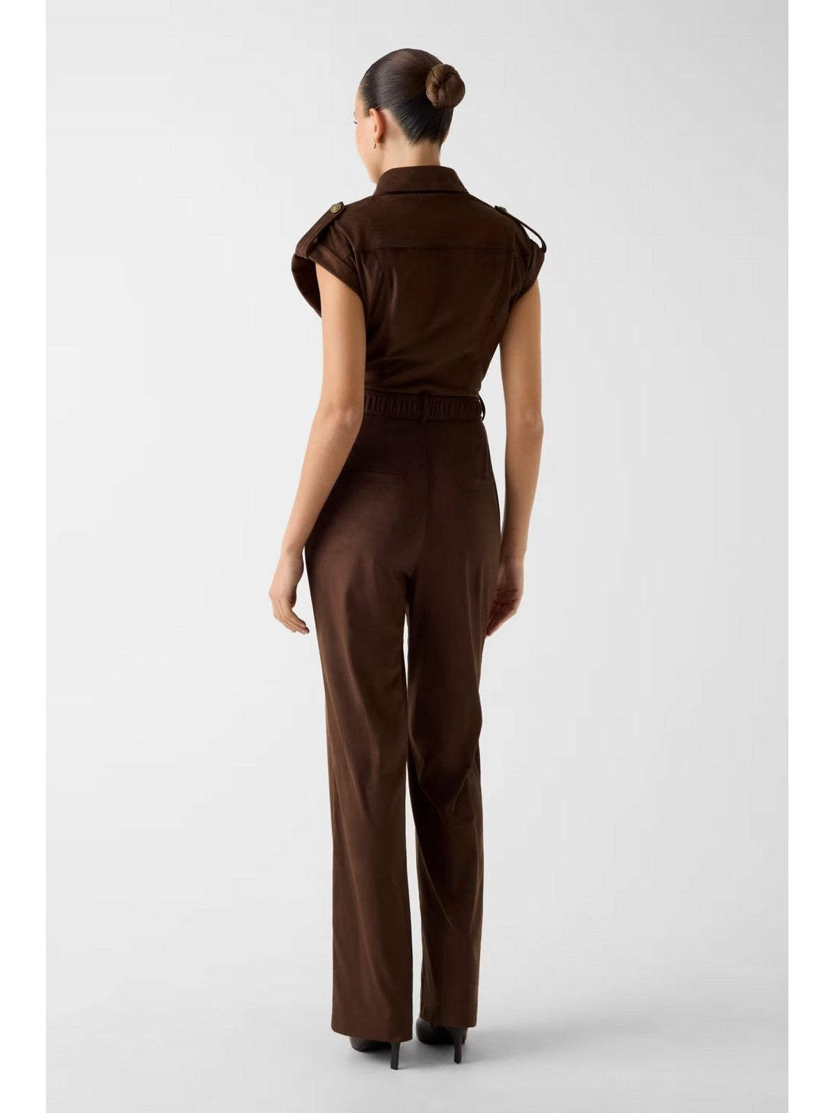 GUESS Tuta Donna NUNZIA SUEDE OVERALL W6RD61 WJ472 G1EA DARK COFFEE