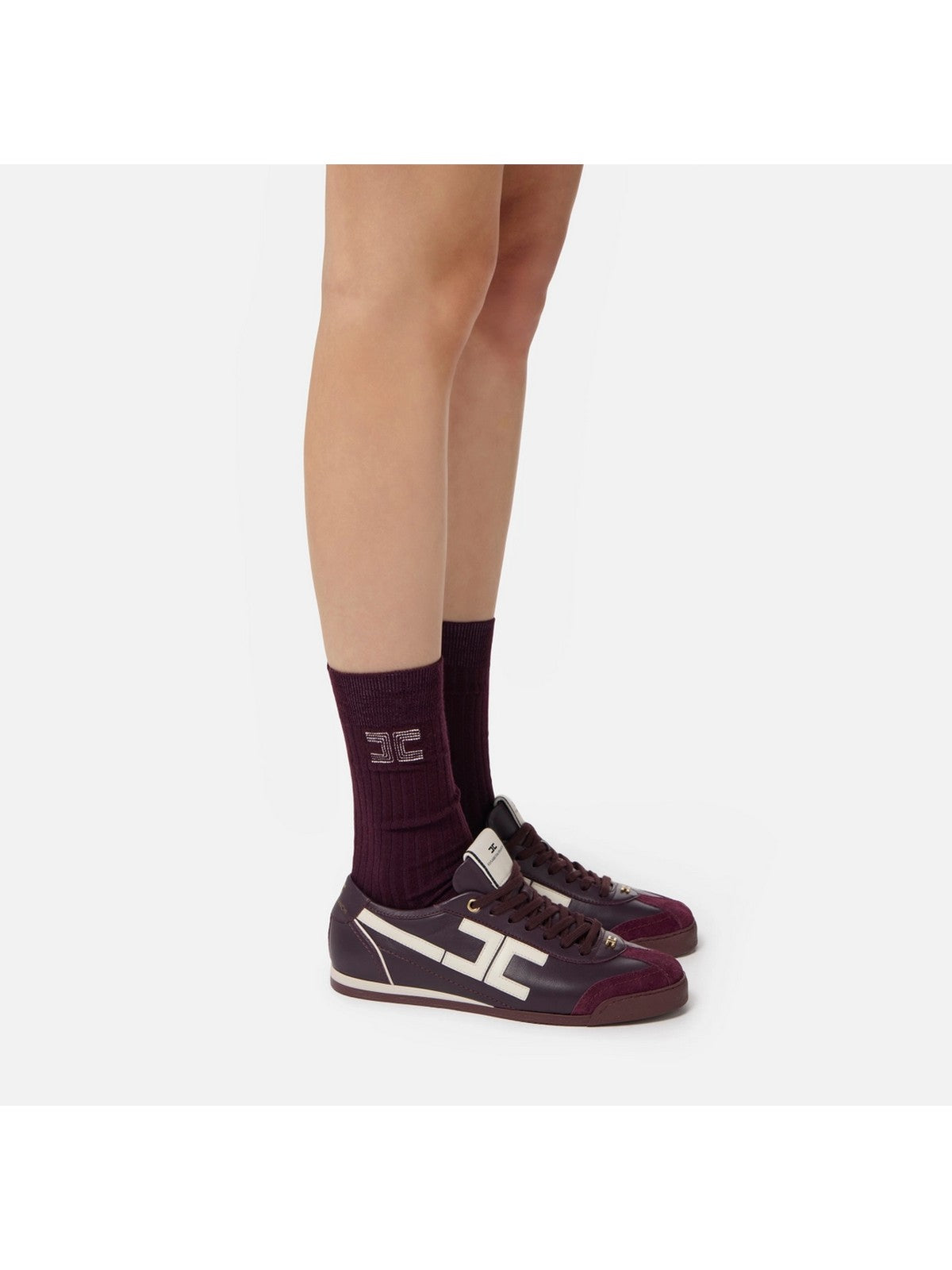 ELISABETTA FRANCHI Calzini Donna  CZ01A56E2 EH8 MERLOT/MILK gioboutiqueweb