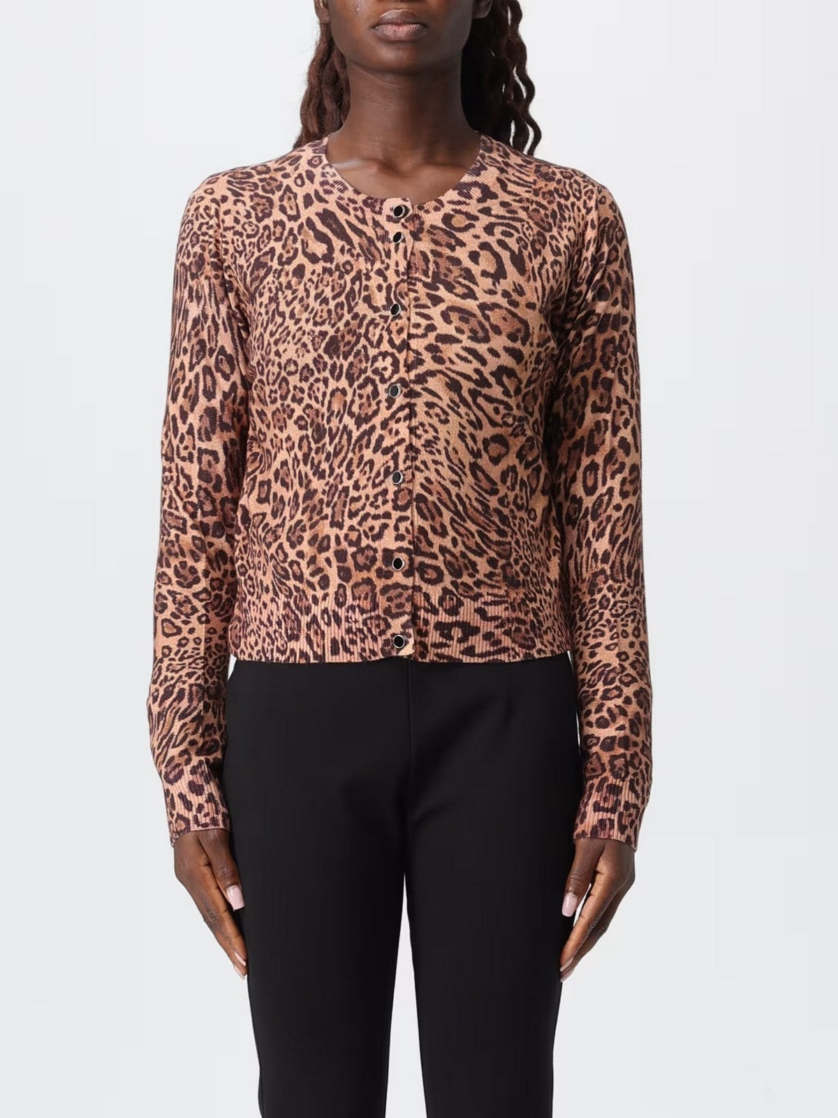 TWINSET Cardigan Donna PRINTED MIX VISCOSE 252TP3630 12737 ST.ANIMALIER COFFEE/LAND