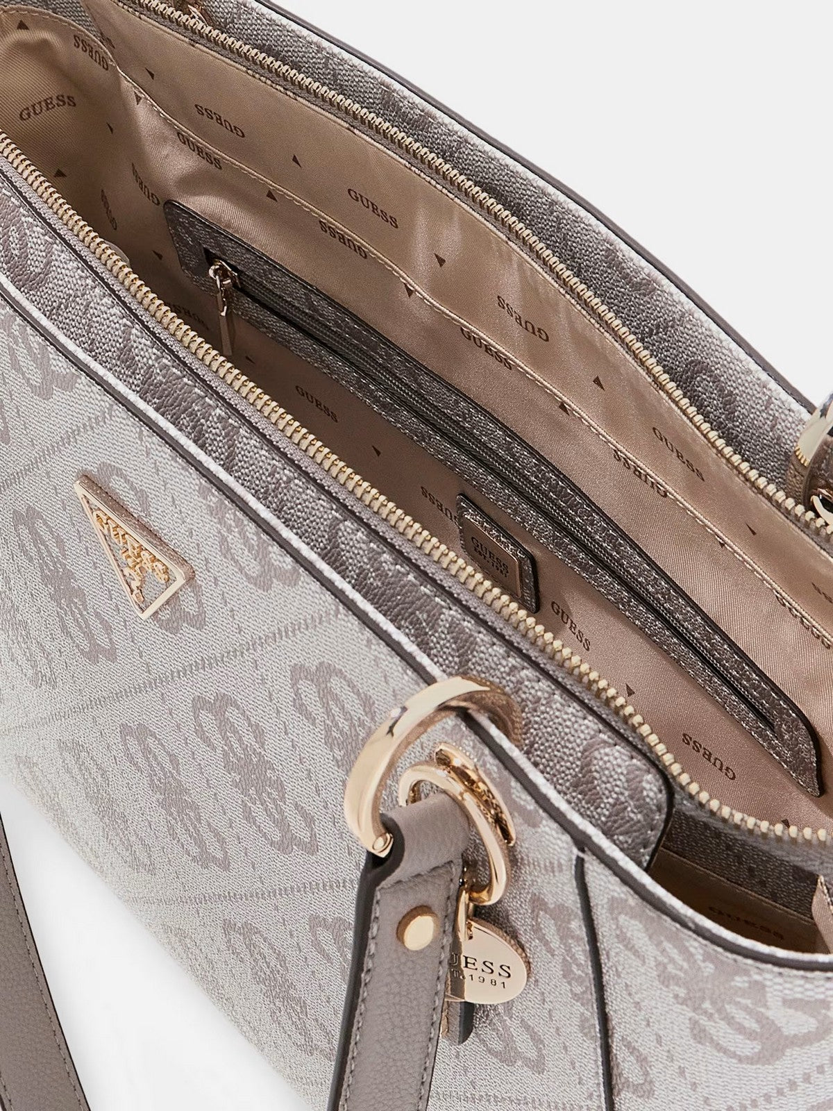 GUESS Borsa Donna NOELLE II TOTE HWSO96 72250 DKO DARK TAUPE LOGO gioboutiqueweb