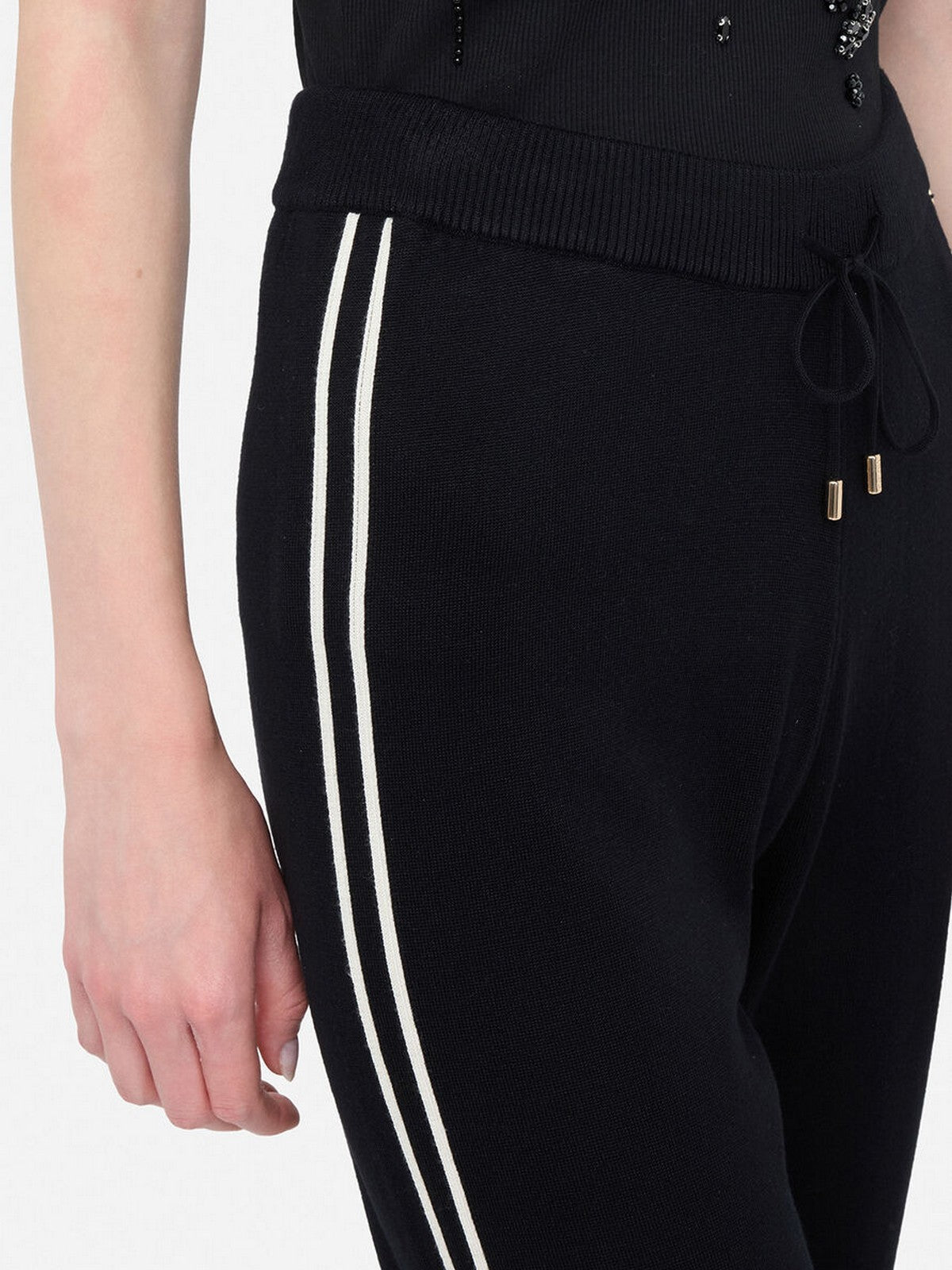 LIU JO SPORT Pantalone Donna  TF5029MS49I 03N66 Nero/bianco latte
