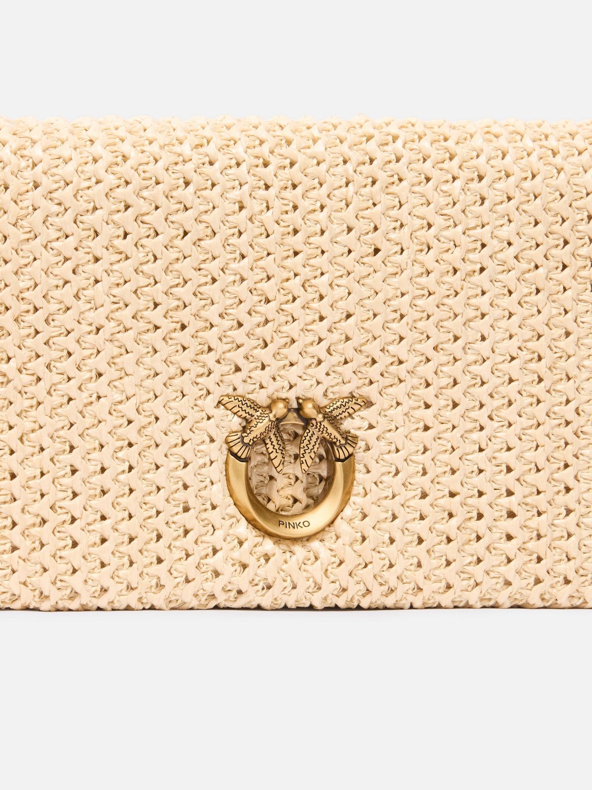 PINKO Borsa Donna CLICK SOFT HORIZONTAL MINI RAF 106023-A391 C24Q RAFIA/NERO-ANTIQUE GOLD gioboutiqueweb