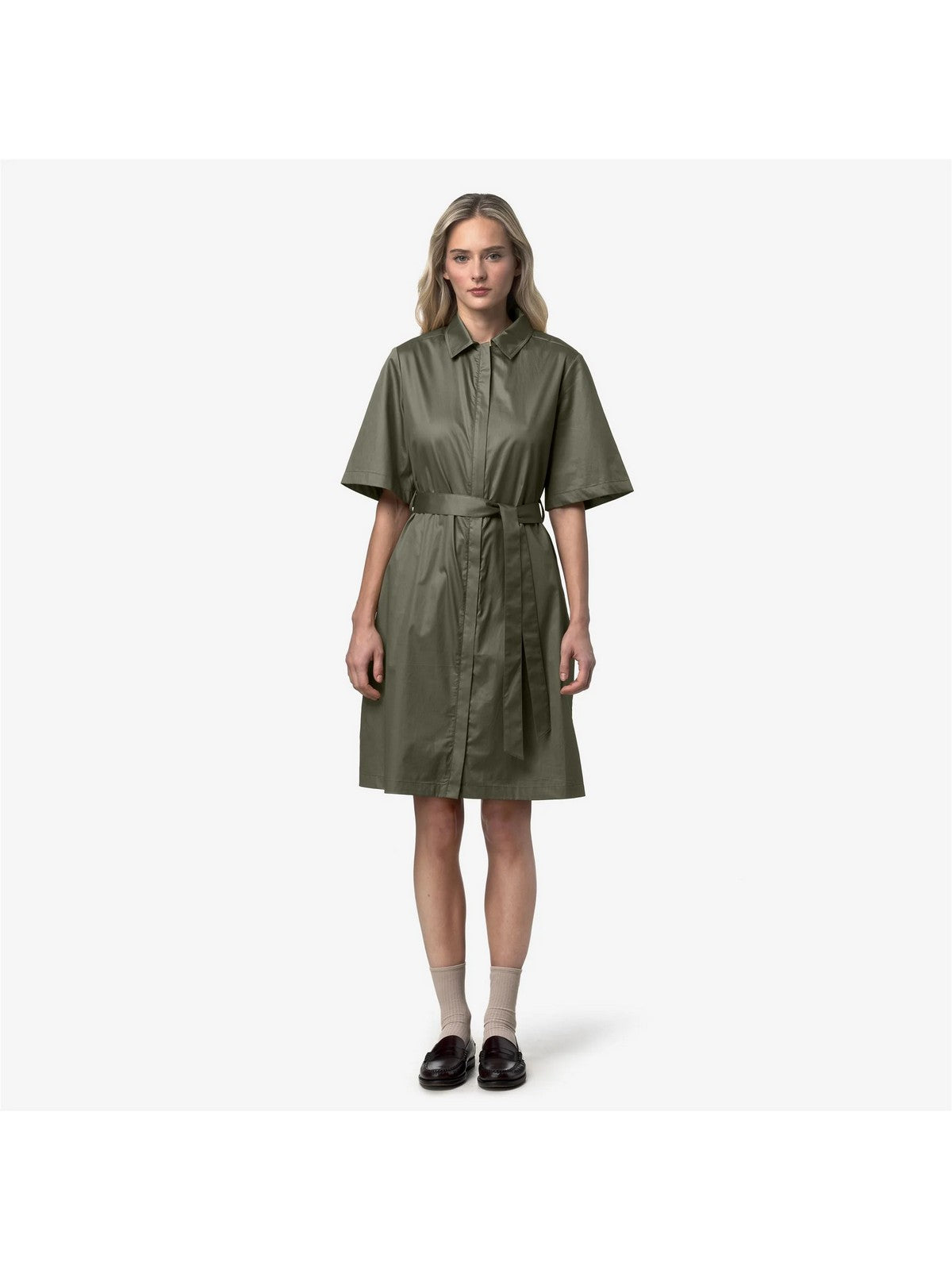 K-WAY Abito Donna NOUAILLE SHINY COTTON K2147IW V15 Green Lichen
