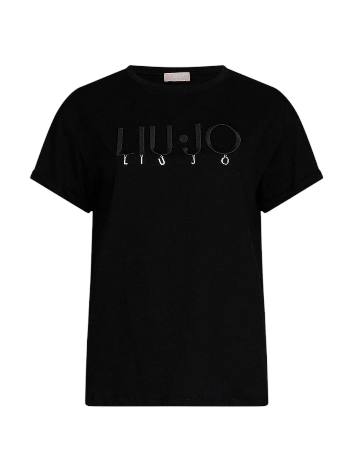 LIU JO WHITE T-shirt Donna  WA5007JS923 M9624 Nero gioboutiqueweb