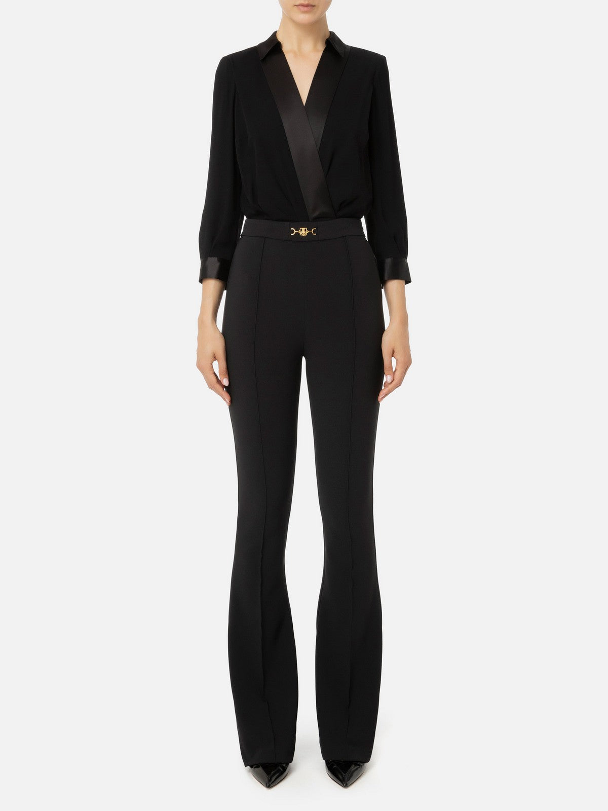 ELISABETTA FRANCHI Tuta Donna  TU00546E2 110 Nero gioboutiqueweb