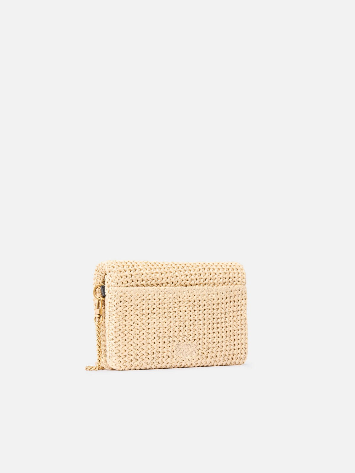 PINKO Borsa Donna CLICK SOFT HORIZONTAL MINI RAF 106023-A391 C24Q RAFIA/NERO-ANTIQUE GOLD gioboutiqueweb