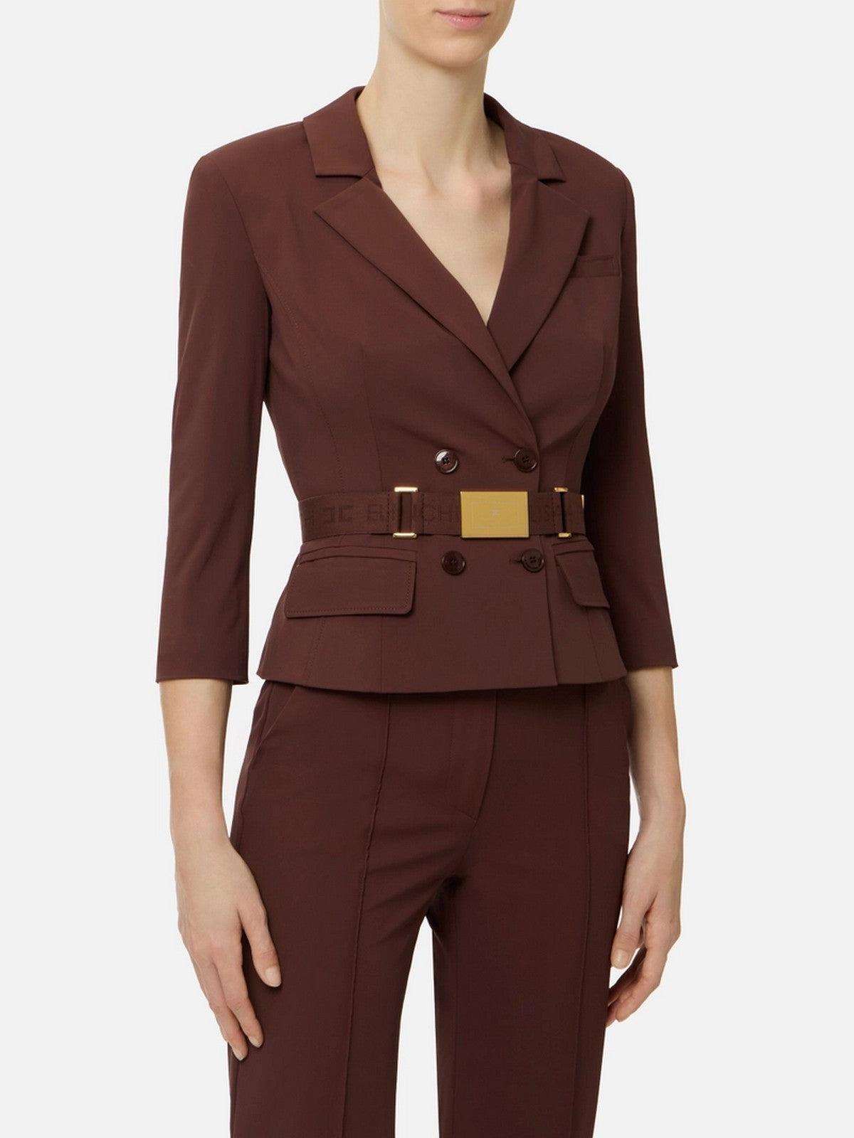 ELISABETTA FRANCHI Giacca Donna  GI22461E2 644 CACAO gioboutiqueweb