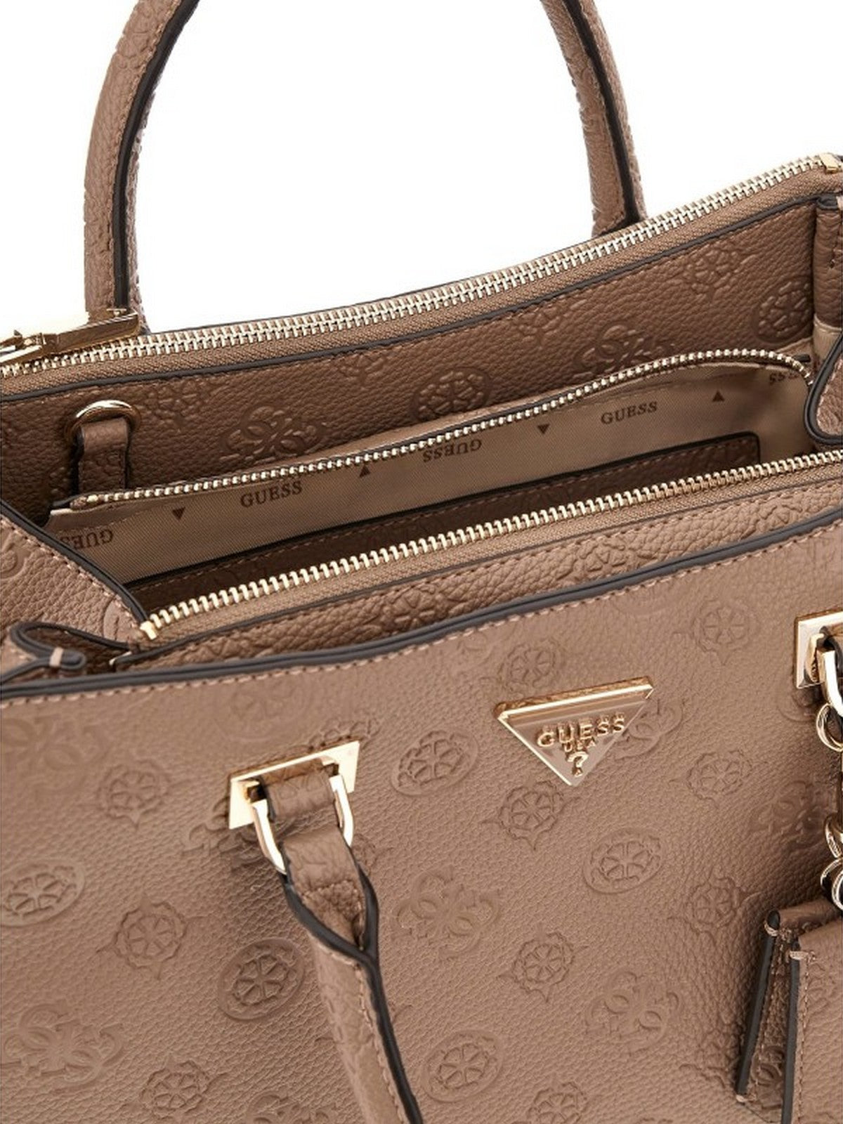 GUESS Borsa Donna CRESIDIA II SOCIETY SATCHEL HWPD98 88070 DKO DARK TAUPE LOGO gioboutiqueweb