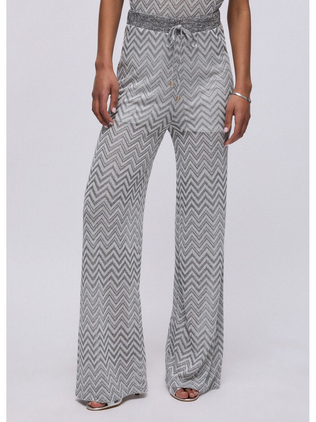 LIU JO BEACHWEAR Pantalone Donna  VA6176J3878 C3887 Nero/silver lux gioboutiqueweb