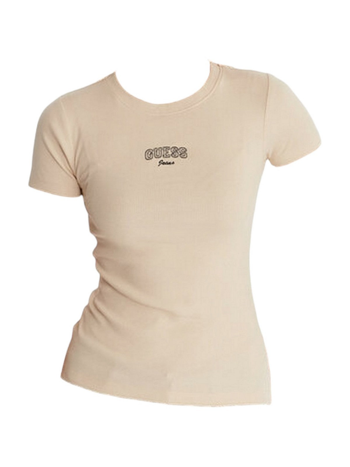 GUESS T-shirt Donna GJ SL CN EMBRO SLIM TEE W6RP21 KA0H1 G1W7 BISCOTTI gioboutiqueweb