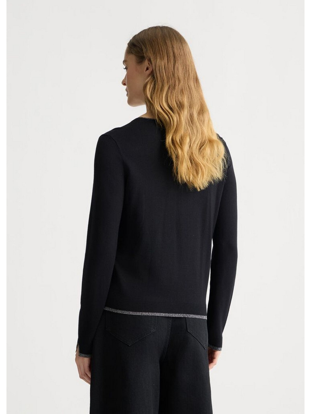 LIU JO WHITE Cardigan Donna  WXX056MS49I 22222 NERO gioboutiqueweb