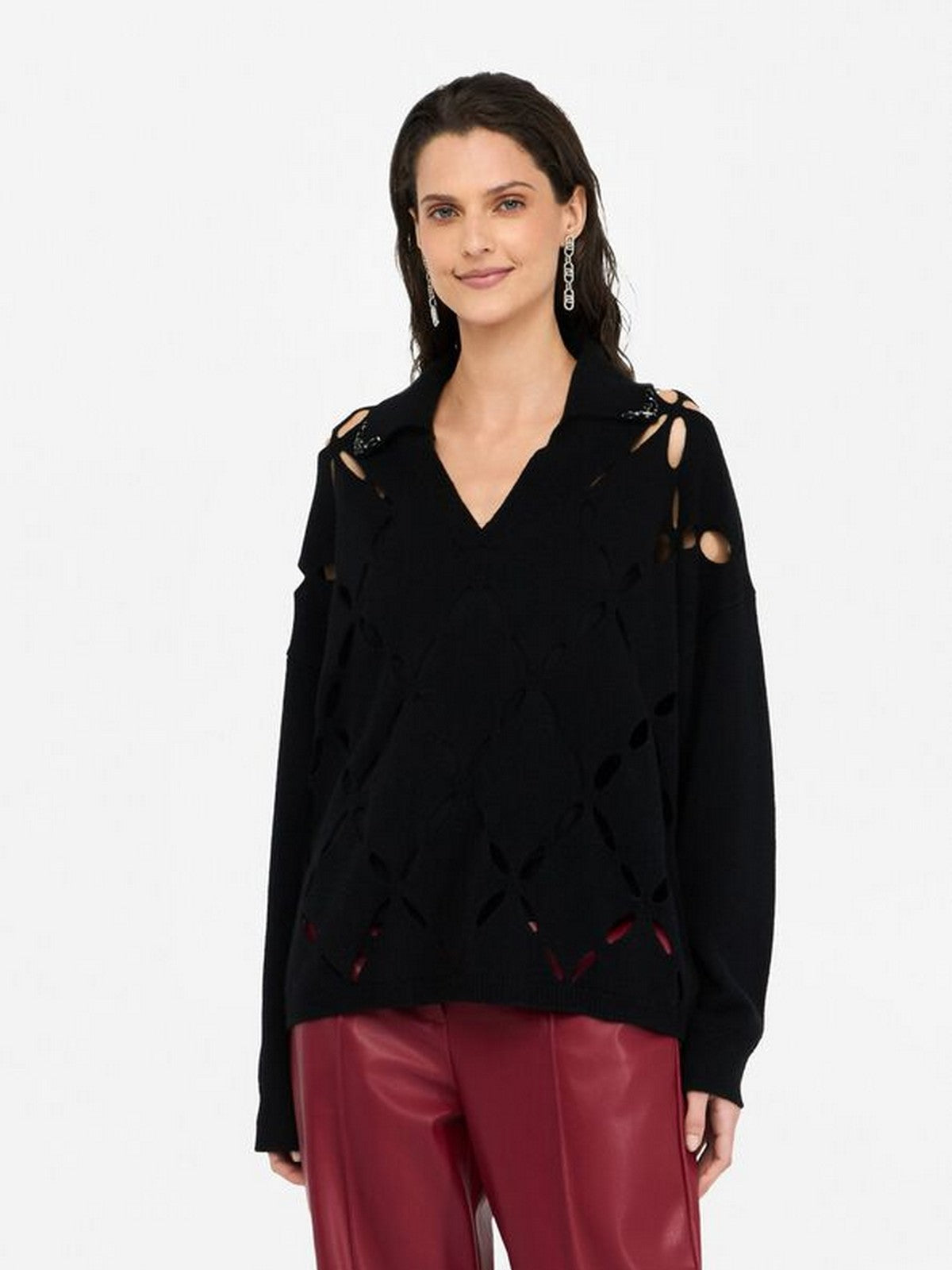 LIU JO WHITE Maglione Donna  MF5038MS009 22222 Nero
