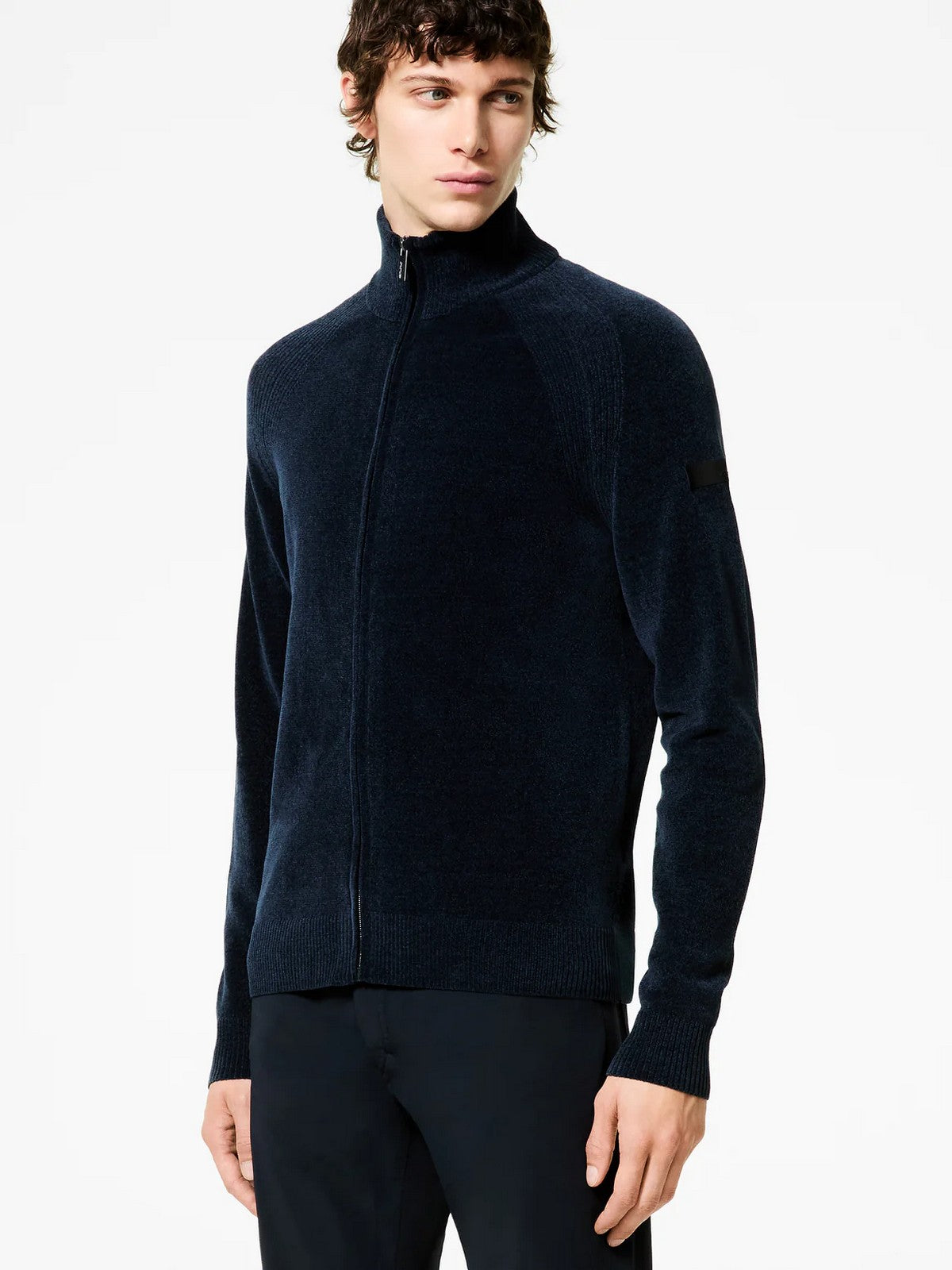 RRD Cardigan Uomo velvet full zip knit W25134 60 60 BLUE BLACK gioboutiqueweb