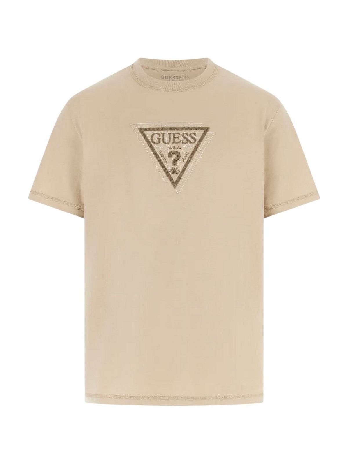 GUESS T-shirt Uomo SS CN TERRY LOGO TEE M6RI23 K8FQ4 G1DR NEUTRAL SAND gioboutiqueweb